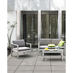 Beliani Chaise de jardin SALERNO Métal Gris clair