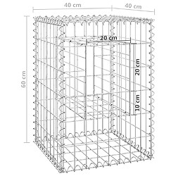 vidaXL Poteaux à panier de gabion 2 pcs 40x40x60 cm Fer pas cher