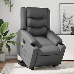 Maison Chic Fauteuil Relax pour salon, Fauteuil inclinable de massage Gris Similicuir -GKD26863