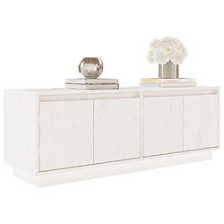 Acheter Maison Chic Meuble TV scandinave - Banc TV pour salon Blanc 110x34x40 cm Bois de pin massif -MN41697