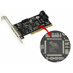 Kalea-Informatique Carte PCI 4 + 2 Ports SATA eSATA CHIPSET SIL3114 - Disques indépendants ou Raid