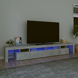 Maison Chic Meubles TV avec lumières LED - Banc TV pour salon Gris béton 260x36,5x40 cm -MN52618