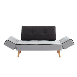 Vente-Unique Canapé convertible clic-clac en tissu EBATY II - Gris clair et anthracite