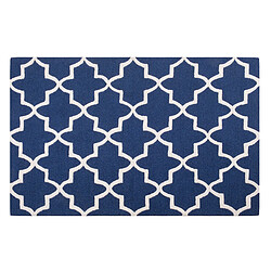 Acheter Beliani Tapis bleu en laine et en coton 140 x 200 cm SILVAN