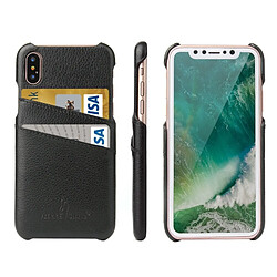 Wewoo Coque noir pour iPhone X Litchi Texture Housse En Cuir Véritable Avec Fentes Fierre Shann Cartes