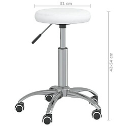 vidaXL Tabouret de massage Similicuir Blanc pas cher