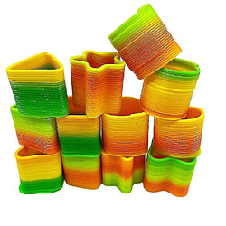 12pcs /lot 3cm Multishaped Magic Plastic Colorful Bounce Rainbow Spring Funny Classic Toy Pour Enfants