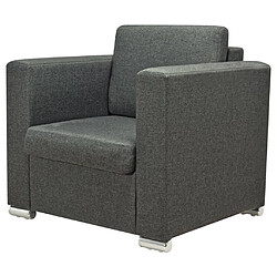 Helloshop26 Fauteuil chaise siège lounge design club sofa salon tissu gris foncé 1102085/3