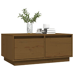 Avis vidaXL Table basse Marron miel 80x50x35 cm Bois massif de pin