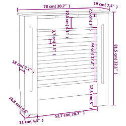 vidaXL Cache-radiateur MDF Noir 78 cm pas cher