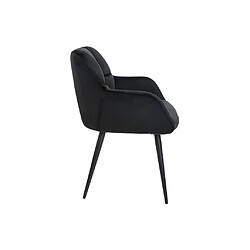 Lot de 2 chaises avec accoudoirs - Velours et métal - Noir - PEGA de Pascal MORABITO pas cher