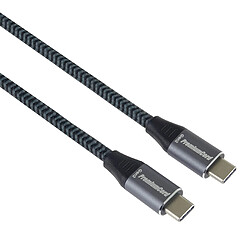 PremiumCord Câble de connexion USB-C 3.2 Gen 2, câble de données SuperSpeed jusqu'à 20 Gbit/s, câble de charge jusqu'à 5 A, connecteur USB 3.2 génération 2 type C, couleur noir, longueur 0,5 m Gris