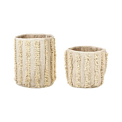 Beliani Lot de 2 paniers en coton beige KAKKI