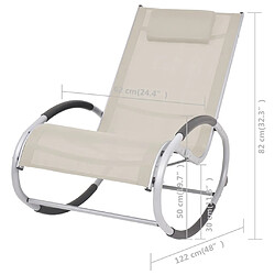 vidaXL Chaise à bascule d'extérieur Crème Textilène pas cher