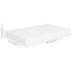 vidaXL Étagères murales flottantes 4 pcs blanc 40x23x3,8 cm MDF pas cher