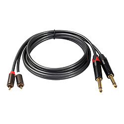 Câble Audio 2 x RCA Mâle vers 2 x Jack 6,35 mm Mono, Longueur 1.5m Haute Fidélité