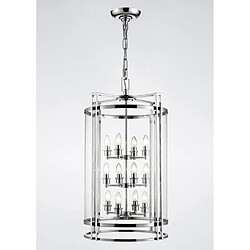 Luminaire Center Suspension Eaton 12 Ampoules chrome poli/verre