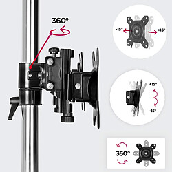 Acheter Duronic DM756 Support sextuple 6 écrans de PC sur Socle | Hauteur Ajustable | Rotatif et Inclinable | Compatibilité avec Moniteur VESA 75/100 | Potence et Bras en Aluminium | Passe câble Inclus