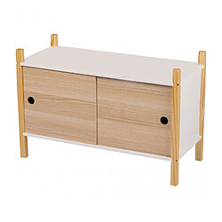 Mes Meuble de rangement 70x30x46,5 cm naturel et blanc