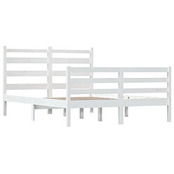 Acheter Maison Chic Lit adulte - Lit simple Cadre de lit,Structure du lit Contemporain Bois de pin massif 140x200 cm Blanc -MN98023