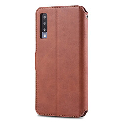 Avis Wewoo Housse Coque Pour Galaxy A7 2018 AZNS Texture du mollet Etui en cuir avec rabat horizontal magnétique PU supportfentes cartes et cadre photo Marron