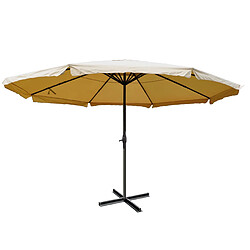 Decoshop26 Parasol de restauration avec volant Ø 5m polyester/aluminium 28kg crème sans pied 04_0003867 