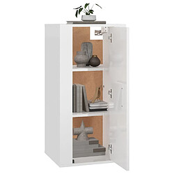 Avis Maison Chic Meuble TV scandinave mural Banc TV suspendu pour salon - Blanc brillant 40x34,5x80 cm -MN64409