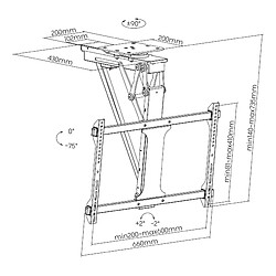 Acheter Kimex Support plafond escamotable motorisé pour écran TV 32''-75'' Connecté, Fonction orientable