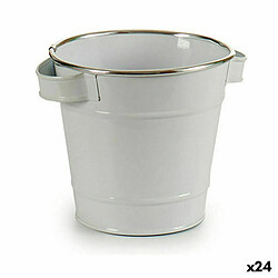 Ibergarden Cache-pot Seau Blanc Argenté Zinc 19,5 x 14,5 x 16,5 cm (24 Unités)