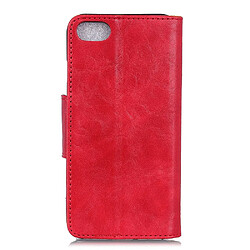 Etui en PU Cheval fou avec support rouge pour votre Apple iPhone SE (2nd Generation)/8/7