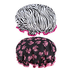 2 Pièces Imperméable Double Couche Bonnet De Douche Bain Cheveux Protection Adulte Bain Accs pas cher