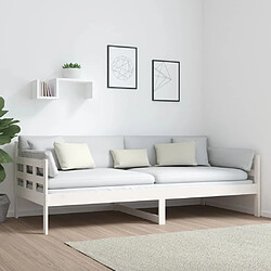 Acheter Maison Chic Lit de jour, Lit de repos pour Salon Chambre,Canapé-lit,Lit d'invité blanc bois de pin massif 90x200 cm -MN74515