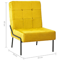 vidaXL Chaise de relaxation 65x79x87 cm Jaune moutarde Velours pas cher