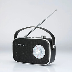 Radio Halterrego style rétro AM/FM, BT V5.0, lecteur USB et carte micro SD, 3w RMS, Aux IN et prise casque. Adaptateur ou port USB-C, Noir