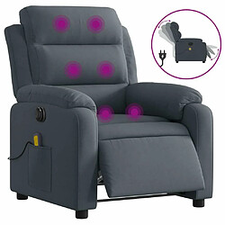 Maison Chic Fauteuil Relax pour salon, Fauteuil inclinable de massage électrique gris foncé velours -GKD45032