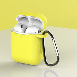 Coque en silicone anti-poussière avec boucle jaune pour votre Apple AirPods (2016)/(2019)