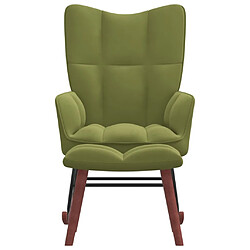 Maison Chic Chaise à bascule avec repose-pied | Fauteuil Relax Vert clair Velours -GKD83398