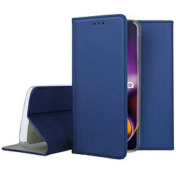 Htdmobiles Housse pour Motorola Moto G54 5G - etui coque pochette portefeuille + verre trempe - BLEU MAGNET