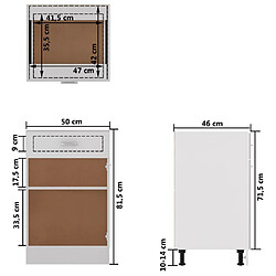 vidaXL Armoire de plancher à tiroir Blanc 50x46x81,5cm Bois ingénierie pas cher