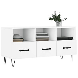 Avis Maison Chic Meuble TV scandinave - Banc TV pour salon blanc 102x36x50 cm bois d'ingénierie -MN35730