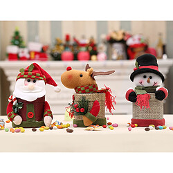 Noël bonbons pot en peluche boîte de bouteille de Noël conteneur décoration de la maison ornement