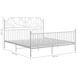 vidaXL Cadre de lit sans matelas blanc métal 200x200 cm pas cher