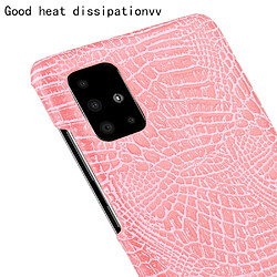 Wewoo Coque Pour Galaxy A51 Crocodile antichoc Texture PC + étui en PU rose pas cher