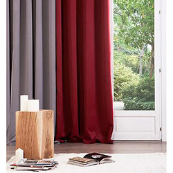 Pegane Lot de 2 rideaux occultant coloris bordeaux - Dim : 140 X 260 cm .