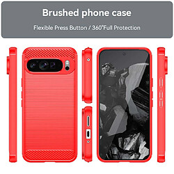 Htdmobiles Coque pour Google Pixel 9 Pro XL - housse etui silicone gel carbone + verre trempe - ROUGE