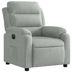 Avis Maison Chic Fauteuil Relax pour salon, Fauteuil inclinable électrique gris clair velours -GKD19799