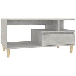 vidaXL Table basse Gris béton 90x49x45 cm Bois d'ingénierie