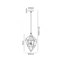 Luminaire Center Suspension 1 ampoule Or peint,Noir sablé