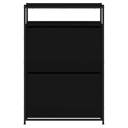 Maison Chic Armoire à chaussures | Meuble de rangement à chaussures Meuble d'Entrée noir 75x34x112 cm bois d'ingénierie -MN13970 pas cher