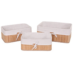 Decoshop26 Lot de 3 paniers de rangement salle de bain en bamboo couleurs naturelles 04_0002998 pas cher